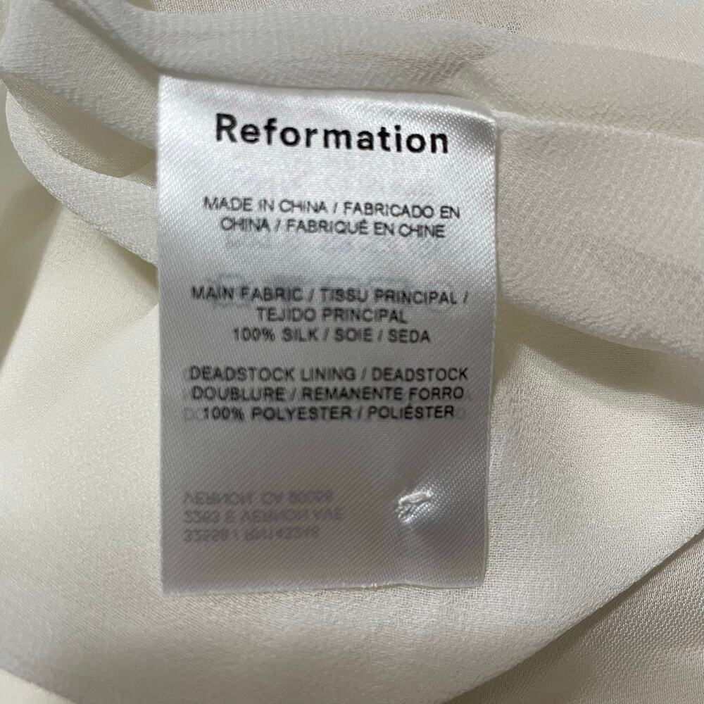 NWT - Reformation Corinth Off-White Silk Mini Dress - Picture 5 of 8
